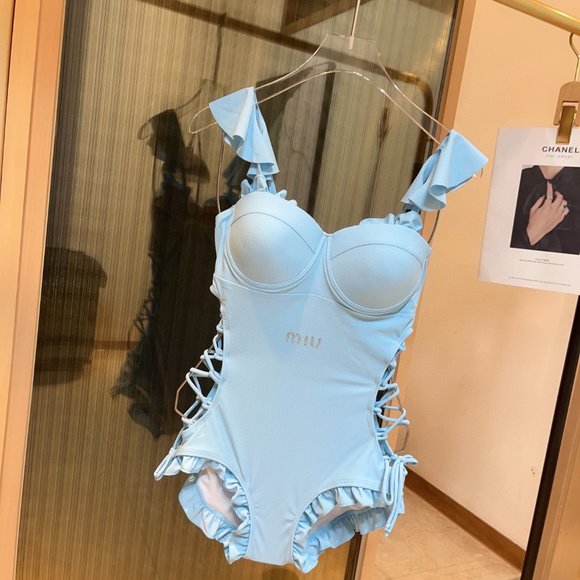 🎇Miu Miu 🎇princess style swimsuit Blue 🎇 256 - Picture 1 of 7